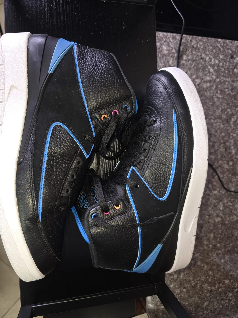 Jordan Air Jordan 2 Retro Radio Raheem Black and Blue Sneakers